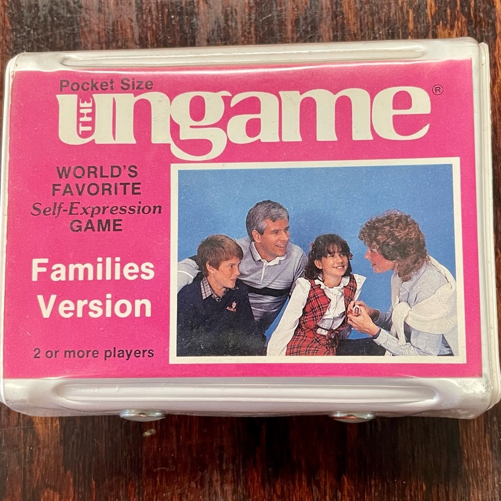 Vintage 1983 Ungame The Families Version Pocket Size Card Game.